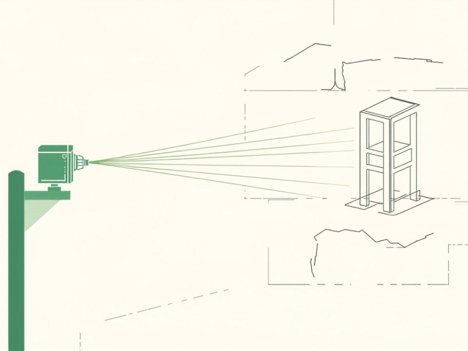 Ilustración de un sensor IoT en una infraestructura pública